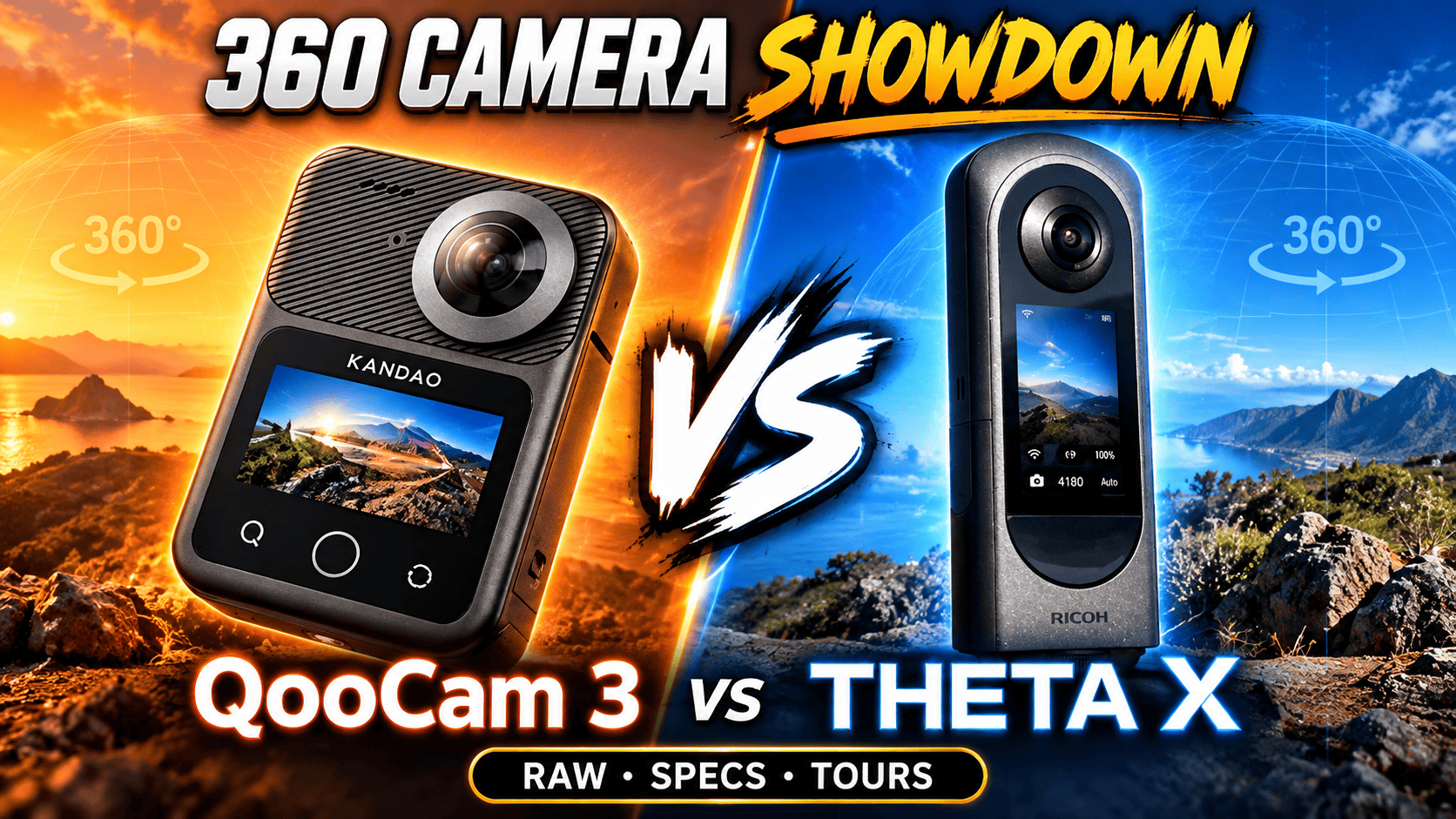 QooCam 3 vs Ricoh Theta X: Specs, RAW Workflows and Tours
