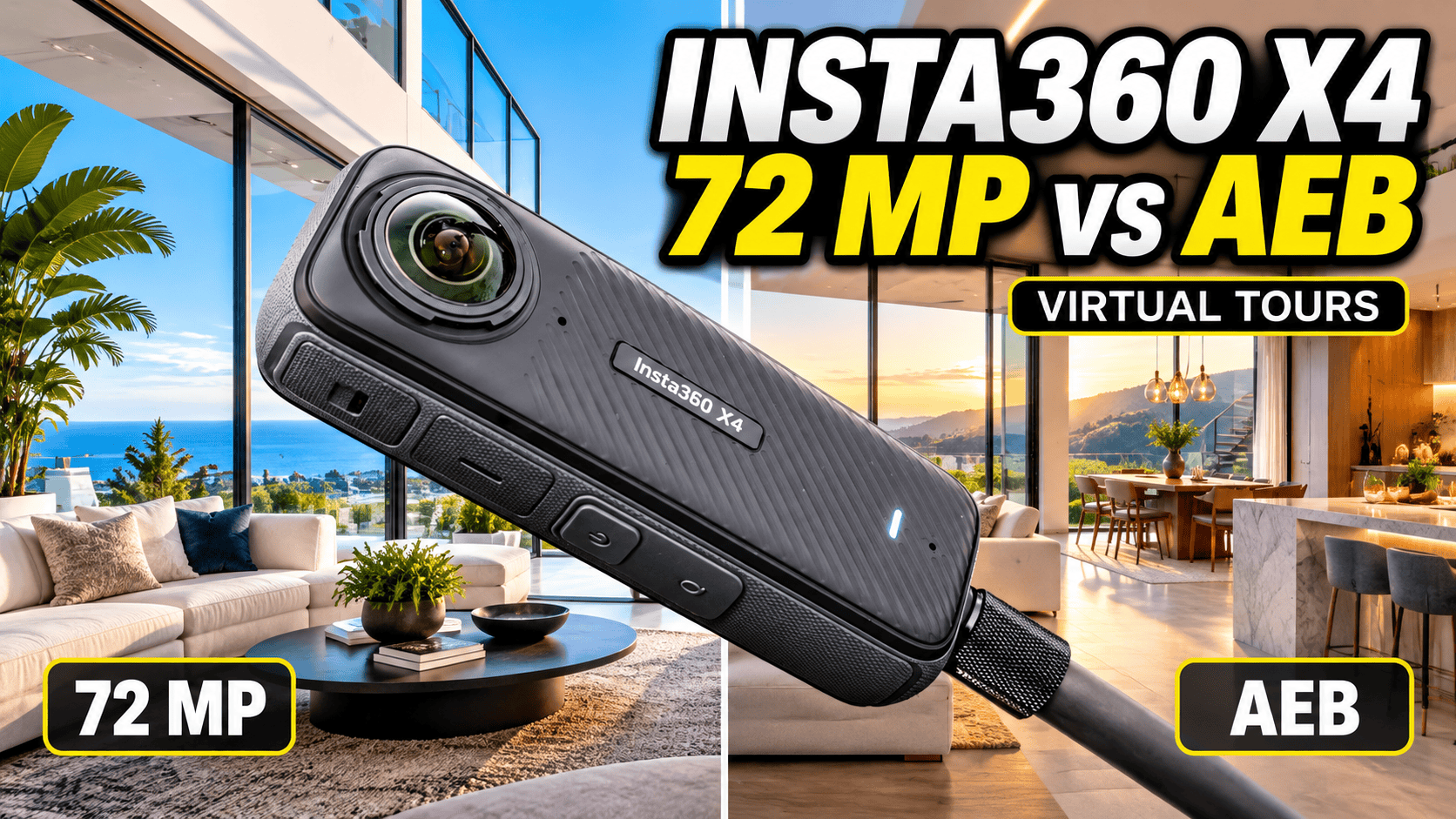 Insta360 X4 for Virtual Tours: 72 MP vs AEB