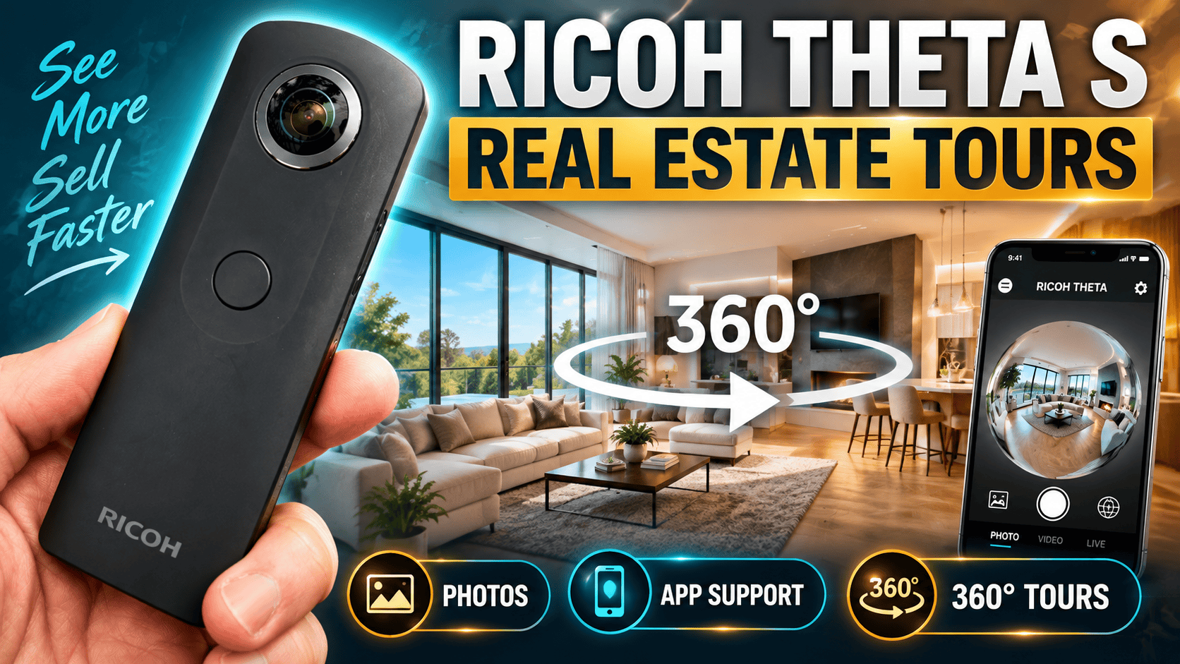 Ricoh Theta S for Real Estate: Photos, App Support & Tours