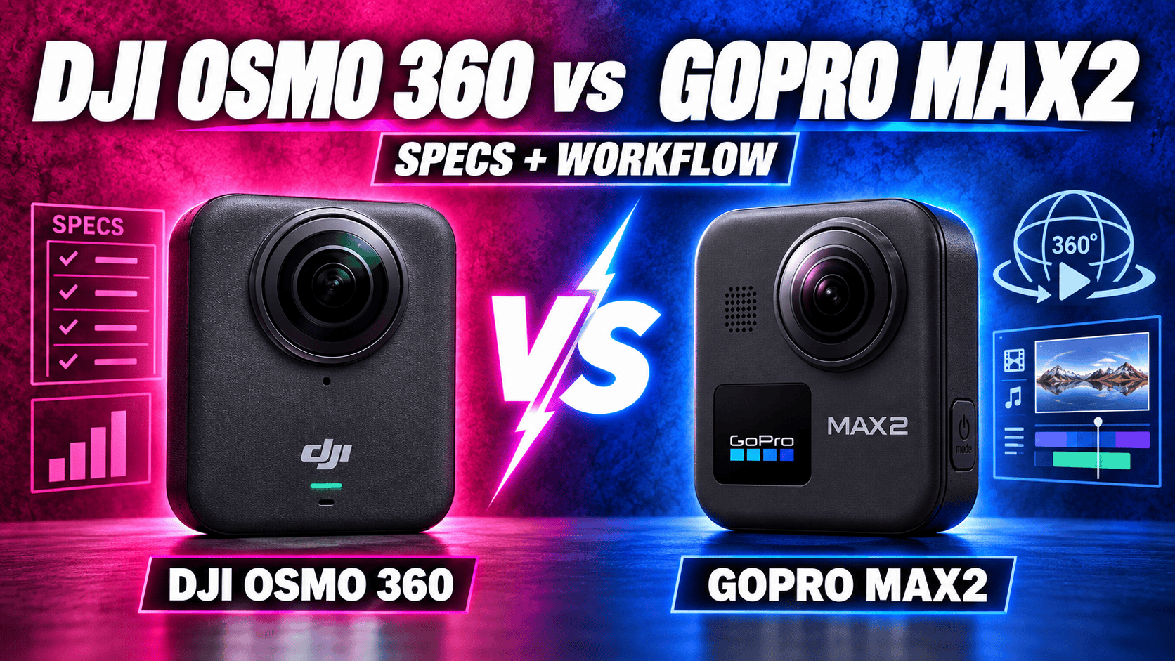 DJI Osmo 360 vs GoPro MAX2: Specs and Workflow Compared
