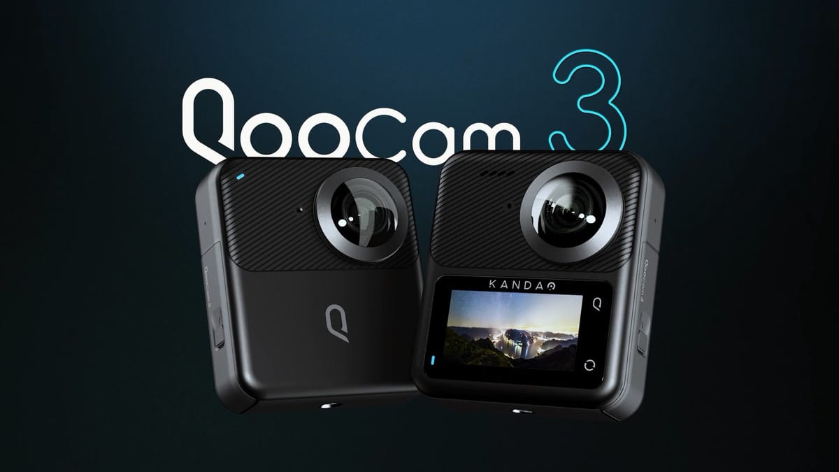 QooCam 3 manufacturer image showing the lens and touchscreen sides