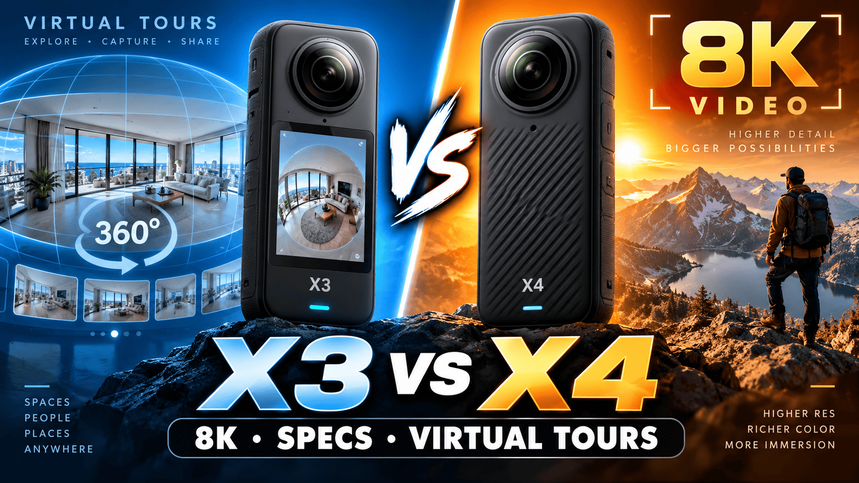 Insta360 X3 vs X4: Specs, 8K Video and Virtual Tour Tradeoffs