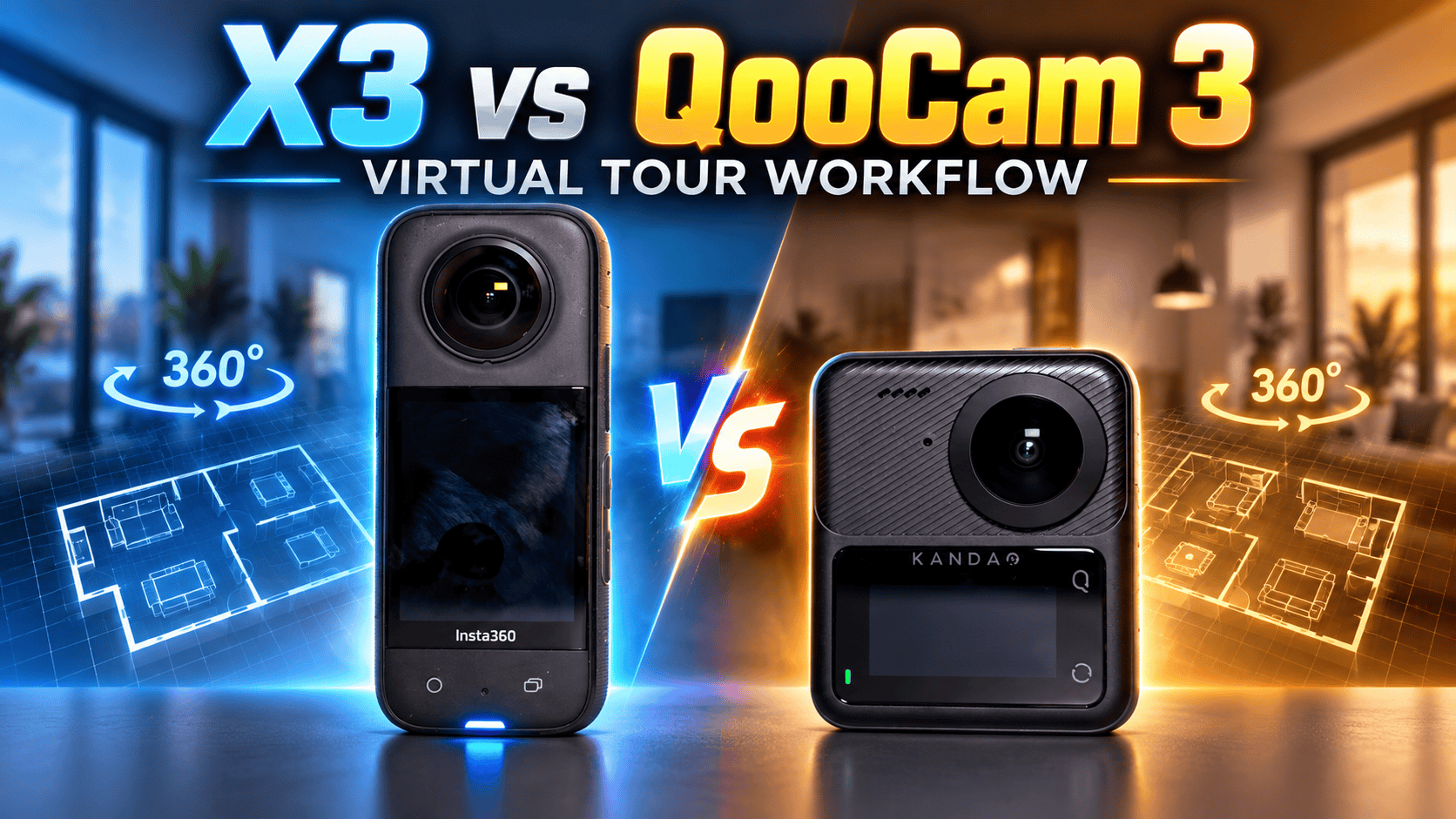 Insta360 X3 vs QooCam 3: Specs and Virtual-Tour Workflows