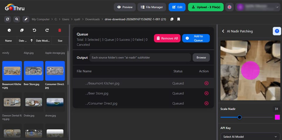 Remove Tripods with AI Nadir Patching