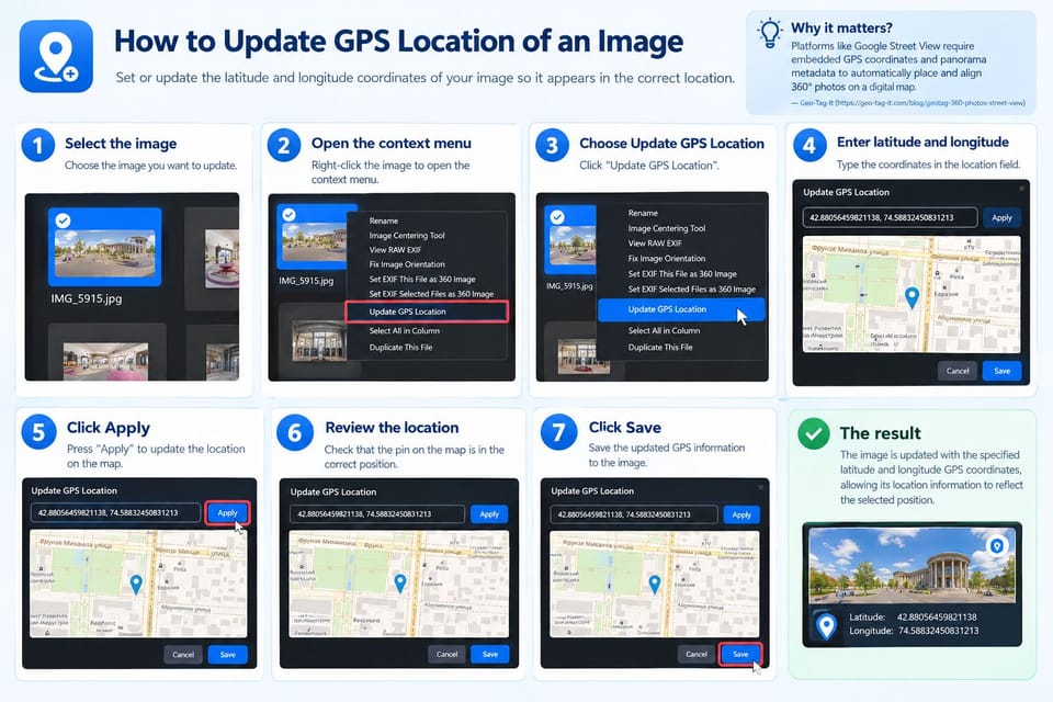 How to Update GPS Location of an Image