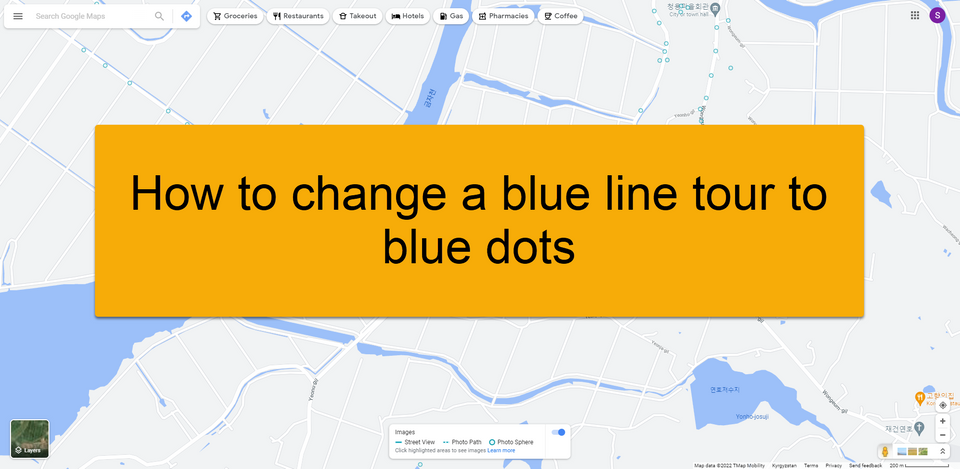 How to change a blue line tour to blue dots