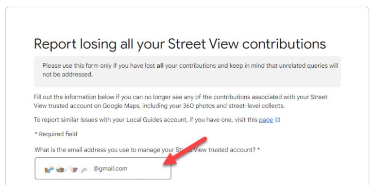 How to report losing all your Street View contributions