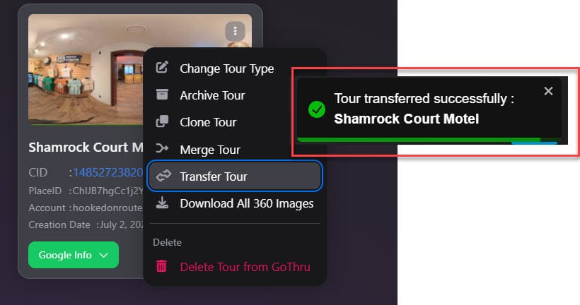 How To Transfer A Tour To Another Gothru Account