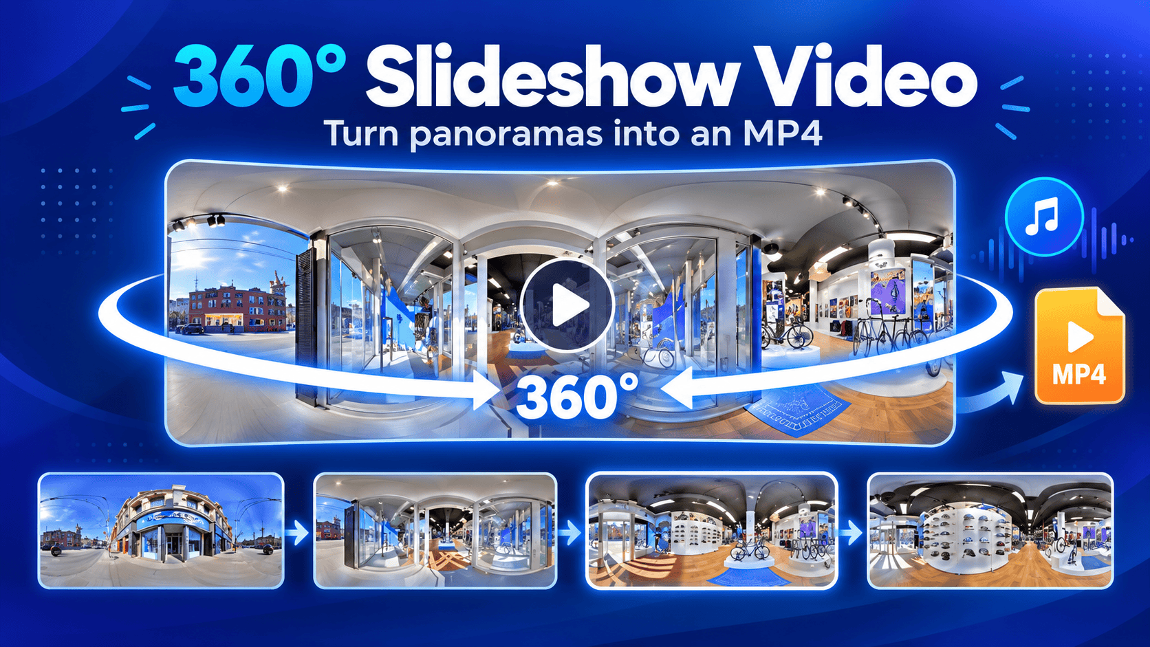 Slideshow Video: Create a Video That Rotates 360 Degrees on Each Selected 360 Image